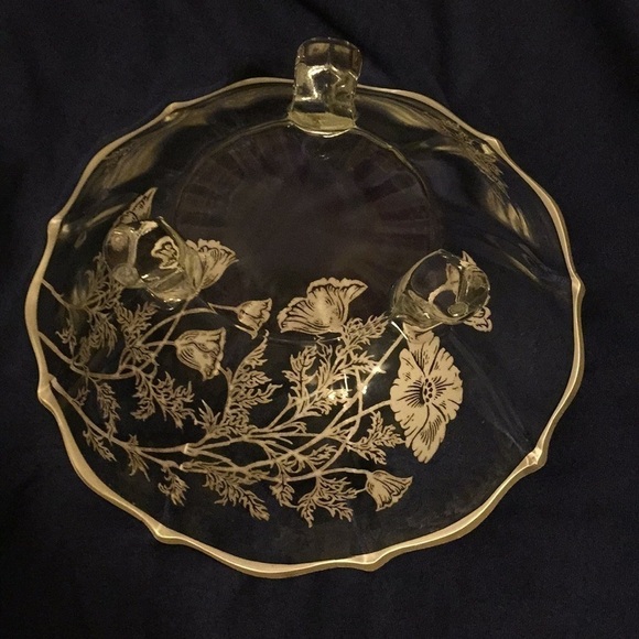 SILVER City Flanders Poppy silver overlay dish. - Picture 3 of 7